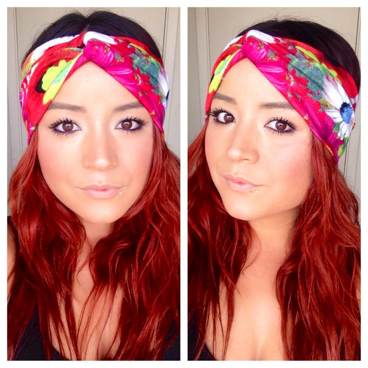 Faux Turban In Photographic Floral